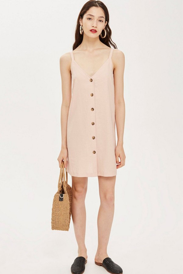 Button Front Mini Slip Dress from Topshop