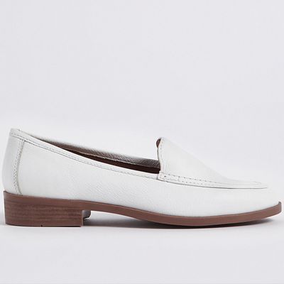 Leather Block Heel Loafers