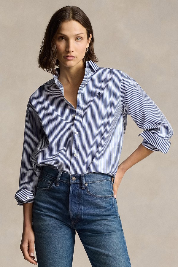 Relaxed Fit Striped Cotton Shirt