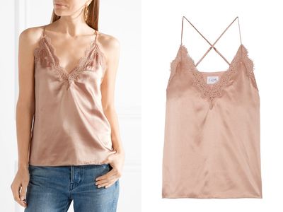 Everly Lace Trimmed Silk Charmeuse Camisole from Cami NYC