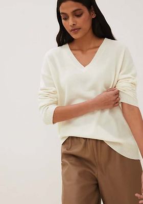 Pure Cashmere V-Neck Relaxed Jumper from M&S