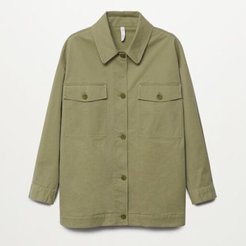 Chest-Pocket Cotton Overshirt from Mango