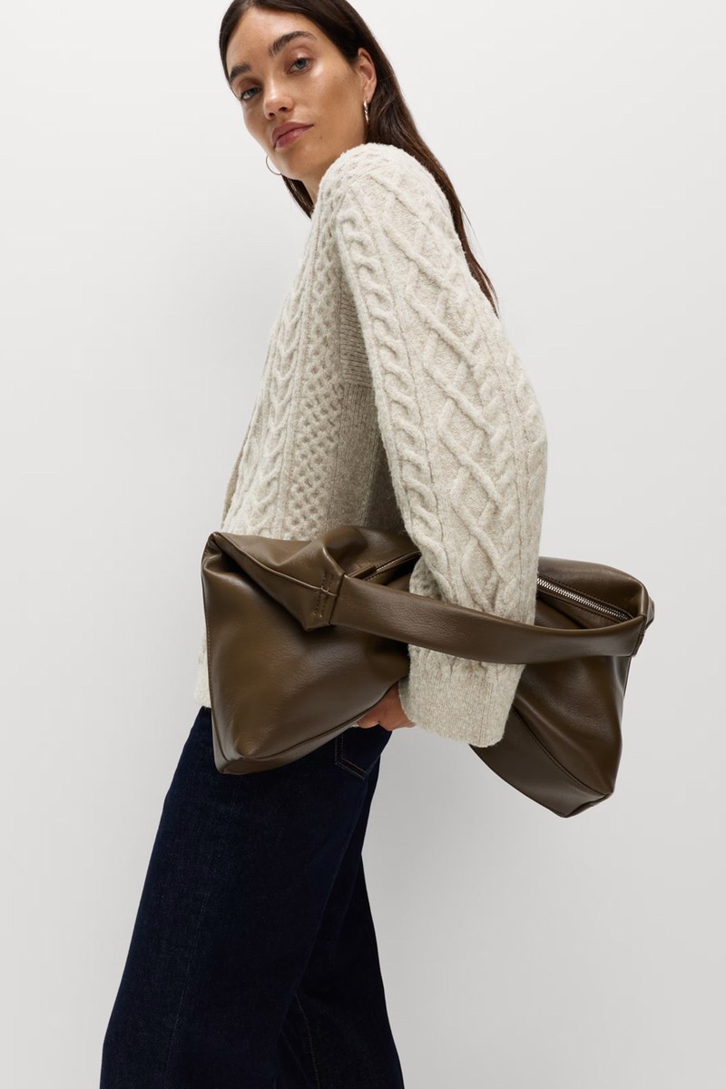 Cable Knit Button Front Cardigan