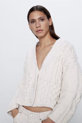 Cable Knit Cardigan from Zara