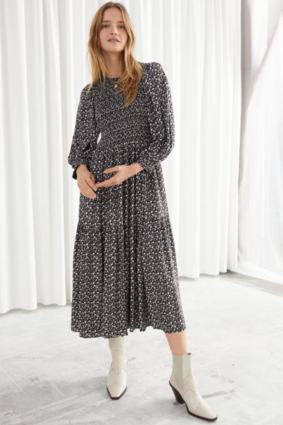 Smocked Abstract Print Maxi Dress from & Other Stories