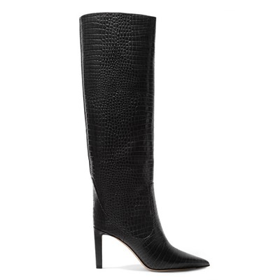 Mavis 85 Croc-Effect Leather Knee Boots from Jimmy Choo