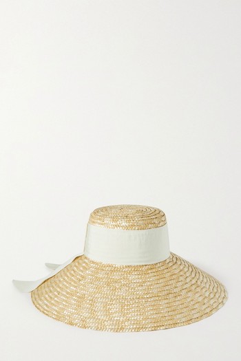 Mirabel Grosgrain-Trimmed Straw Sunhat from Eugenia Kim