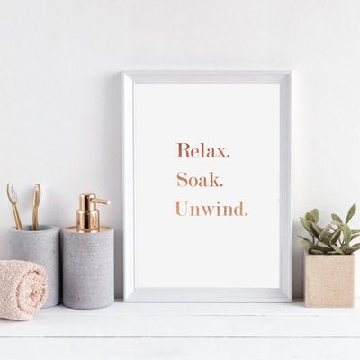 Relax, Soak, Unwind Bathroom Print from Onceuponaprint