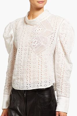 Qyandi Puffed-Sleeve Broderie-Anglaise Blouse from Isabel Marant