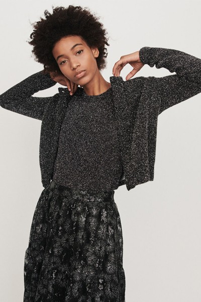 Cropped Lurex Cardigan