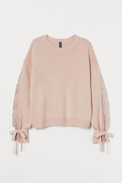 Lace-Detail Jumper