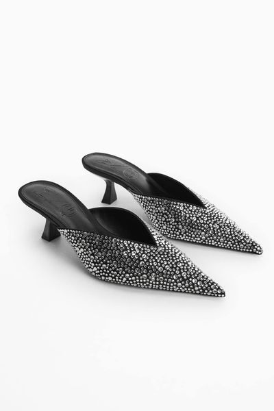 Pointed Toe Rhinestone Shoes from Mango