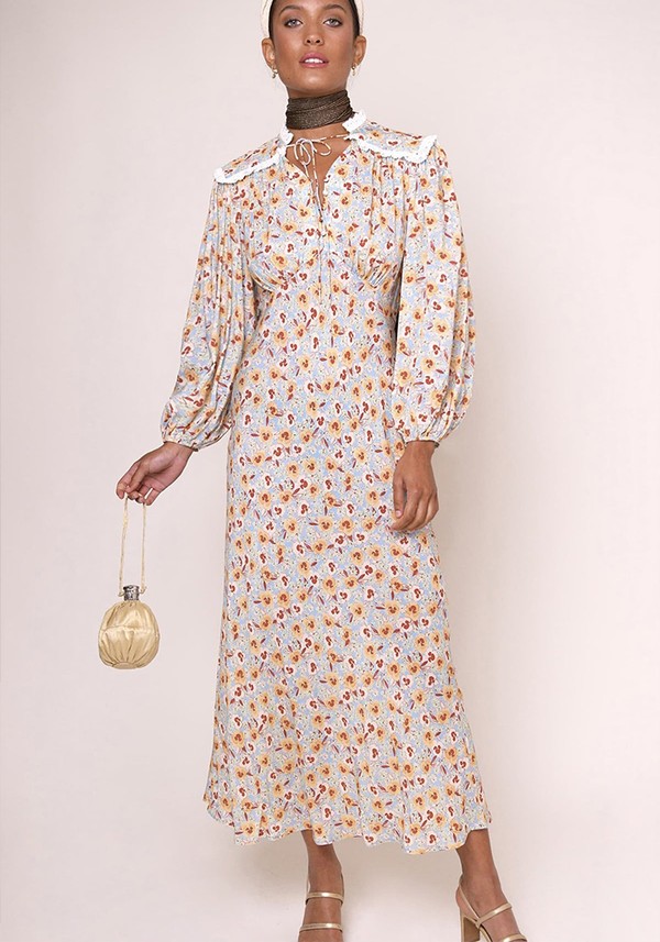 Pansy Mimosa Long Sleeve Midi Dress from Rixo