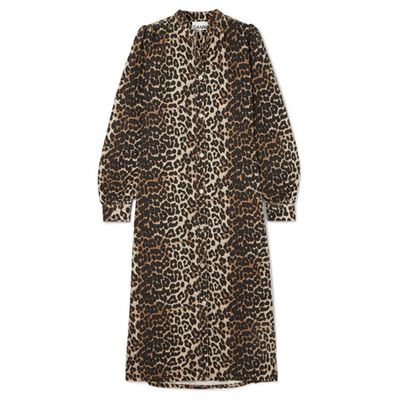 Leopard-Print Denim Dress from Ganni