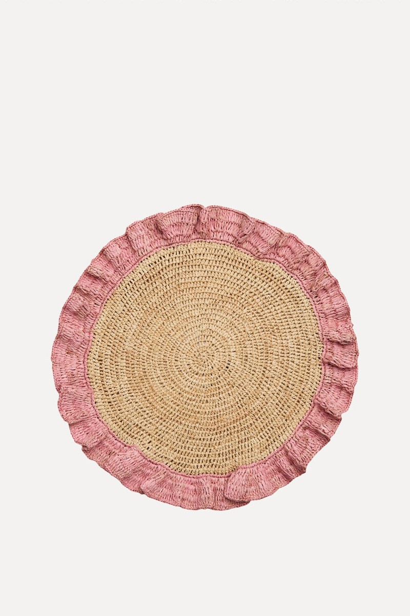 Handwoven Raffia Ruffle Placemat from Maison Flâneur