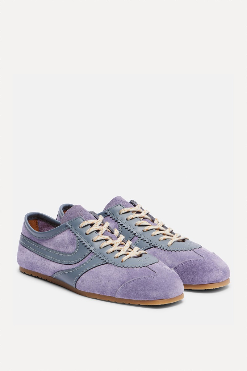 Leather-Trimmed Suede Sneakers from DRIES VAN NOTEN