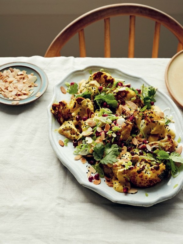 Roasted Cauliflower Wedge Coronation Salad