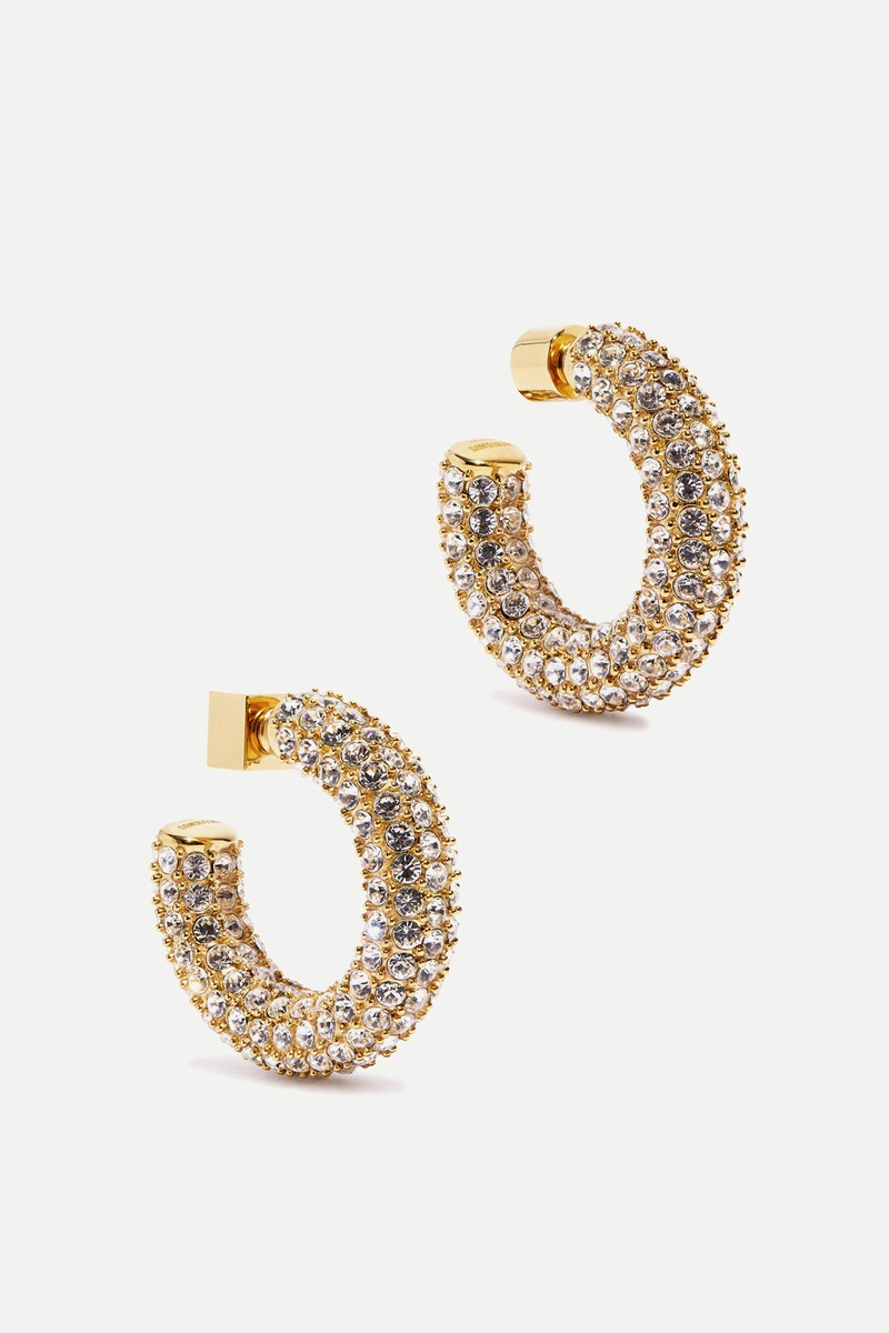 Les Creoles Crystal-Embellished Hoop Earrings from Jacquemus