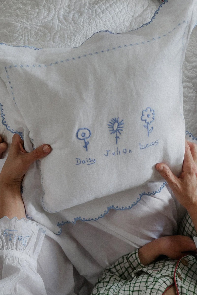 Handwritten Scalloped Pillow Case from Not Another Bill