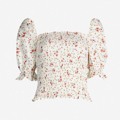 Clementine Ruched Floral-Print Top from Reformation