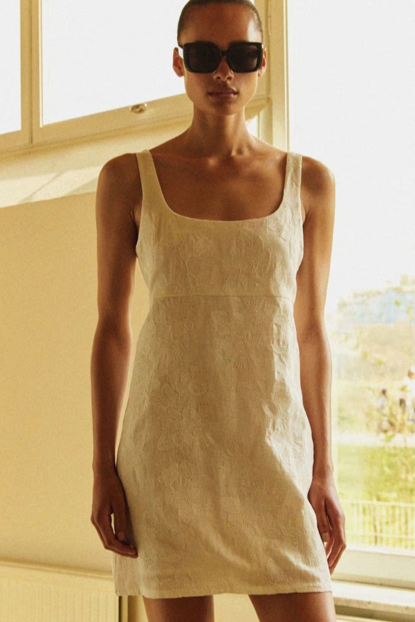 Embroidered Mini Dress