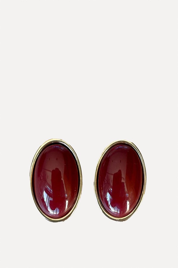 Oval Stone Earrings