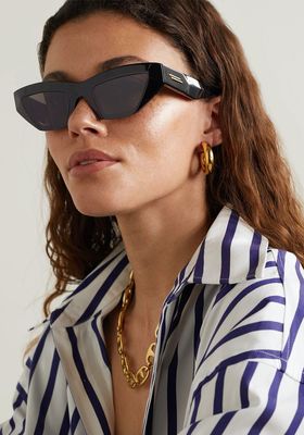 Cat-Eye Acetate Sunglasses from Bottega Veneta Eyewear