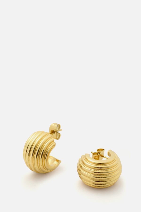 Ribbed Dome Hoops from D. Louise