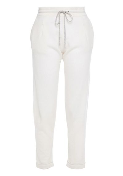 Cropped Cashmere And Linen-Blend Track Pants from Duffy