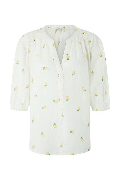 Lemon Print Linen Gauze Top from Monsoon