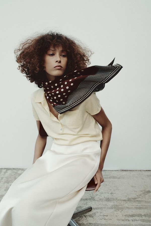 Scarf With A Polka Dot Print