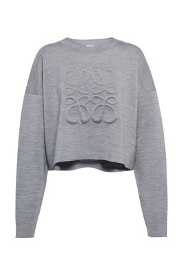 Anagram Cropped Wool-Blend Sweater from Loewe