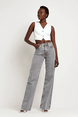 Mid Rise Straight Leg Jeans from River Island