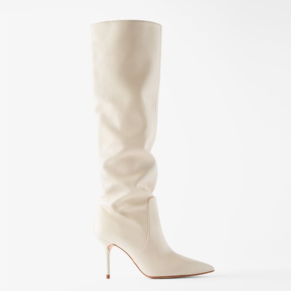 Leather Mid Heel Boots from Zara