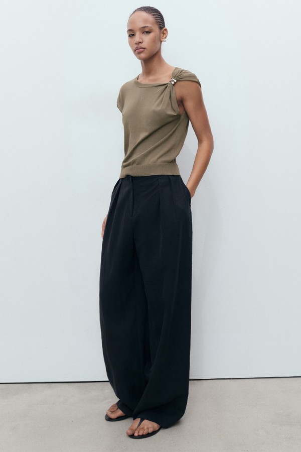 Fine-Knit Sweater With Metallic Detail