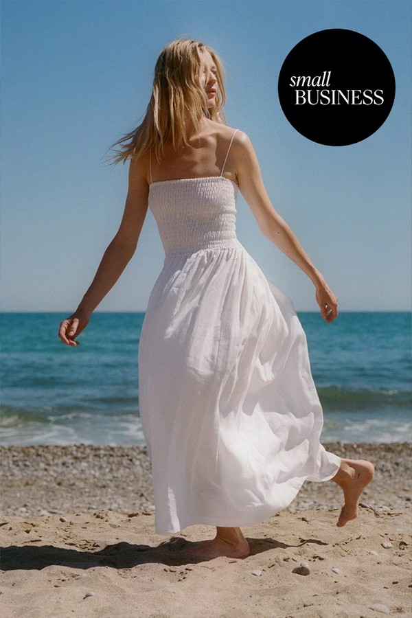 The Harlow Smocked Maxi Dress from Arkitaip