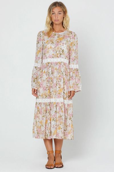 Delilah Scarlet Midi Dress Blush from Auguste The Label