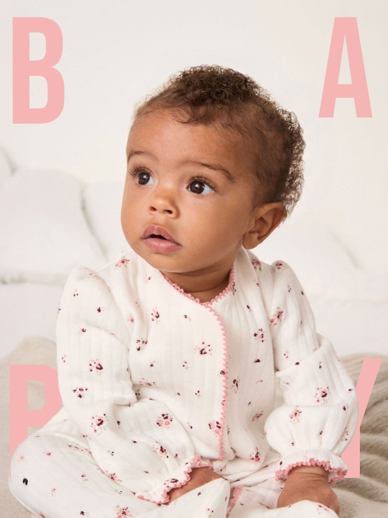 Minnie Floral Quilted Sleepsuit from The White Company