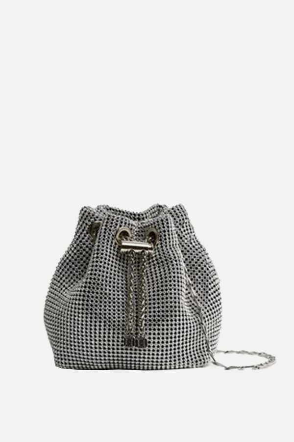 Demi Crystal Mini Bucket Bag from Reiss
