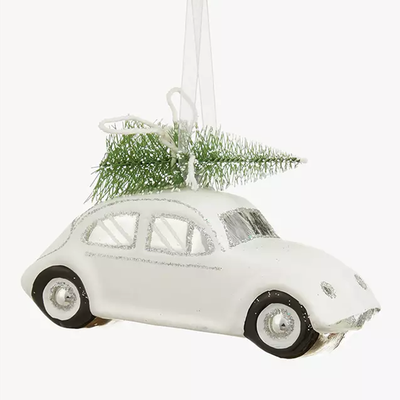 Snow Mountain Car With Tree Bauble