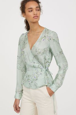 Patterned Wrapover Blouse from H&M
