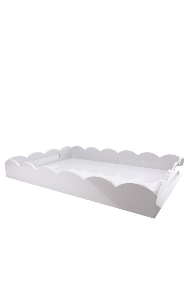  Lacquered Scallop Ottoman Tray