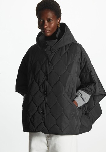 Short Padded Hooded Cape