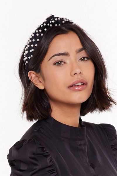 Pearls Like You Embellished Knot Headband