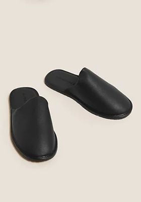 Leather Mule Slippers With Freshfeet from M&S