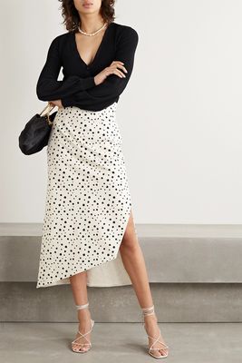 Gimme Asymmetric Polka-Dot Cotton-Blend Skirt, £525 | Siliva Tcherassi