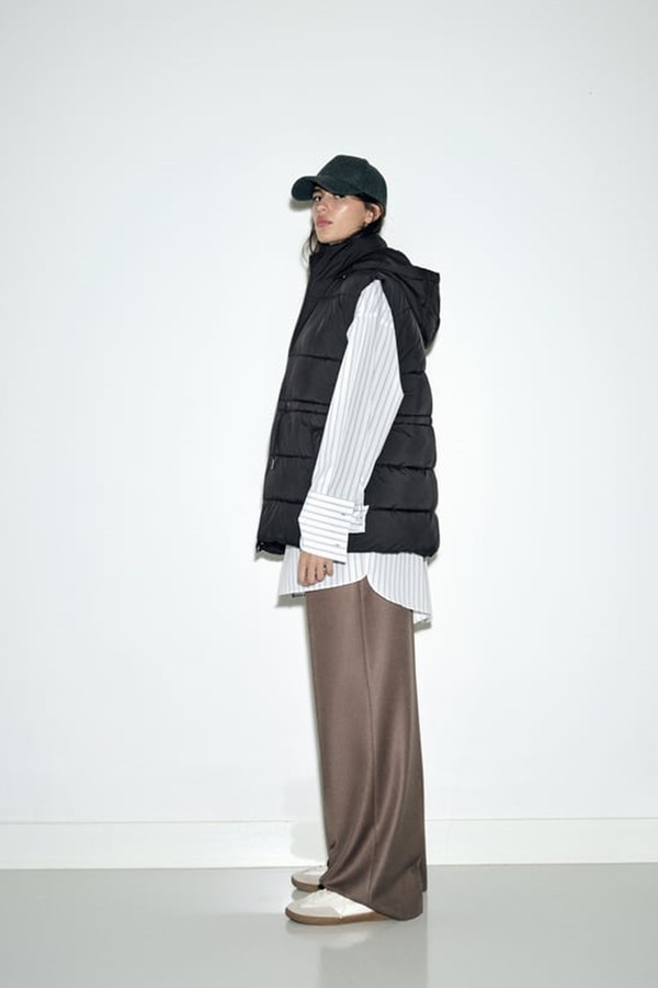 Padded Gilet With Hood from Zara