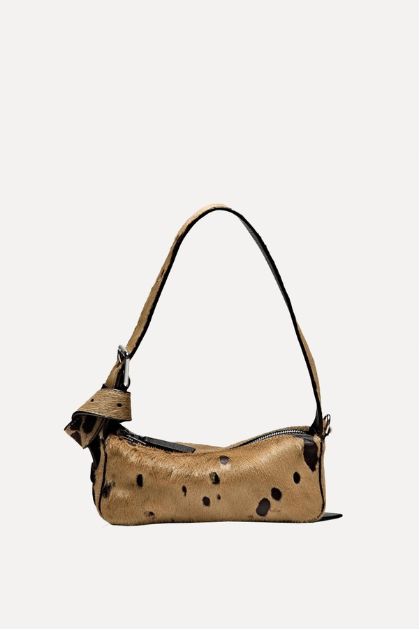 Printed mini hair on leather bag from Printed Mini Hair On Leather Bag, £169 | Massimo Dutti