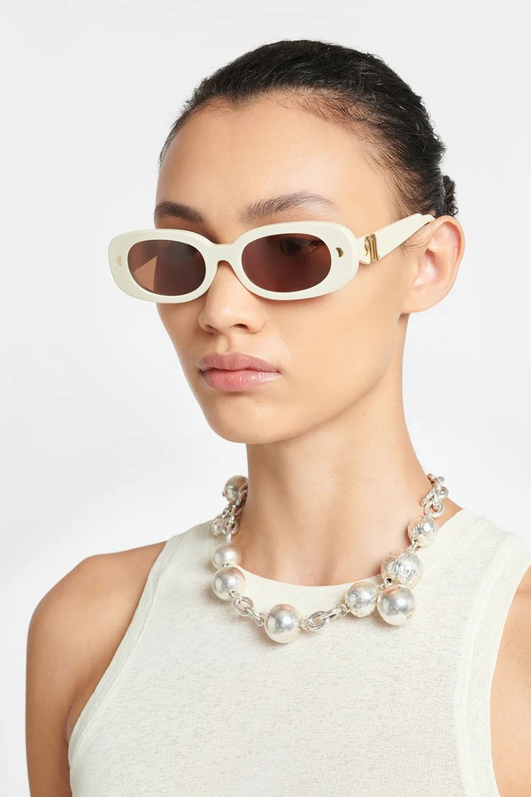 Aliza Bio-Plastic Oval-Frame Sunglasses from nanushka