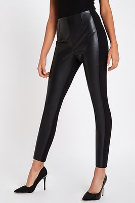 Faux Leather And Ponte Leggings from River Island